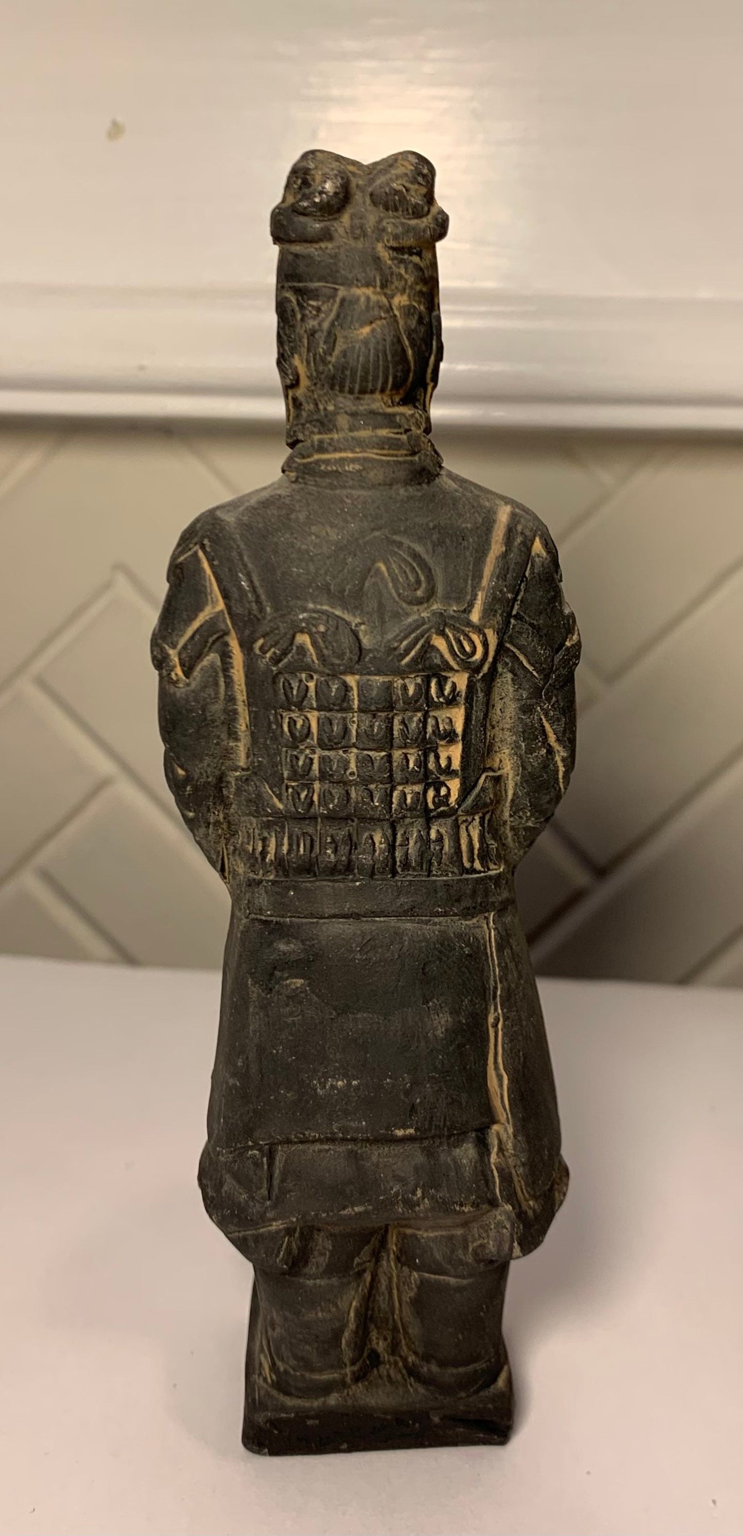 Vintage Chinese Black Terra-Cotta Warrior of Emperor Shi From the Qing Dynasty (Thespian Elder)