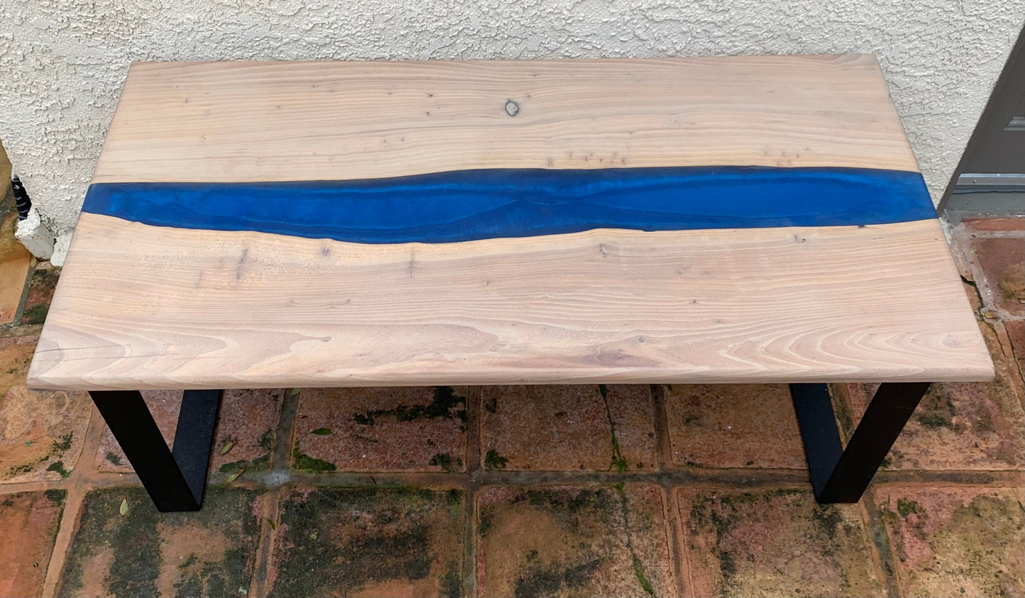 Contemporary Resin and Wood Coffee Table