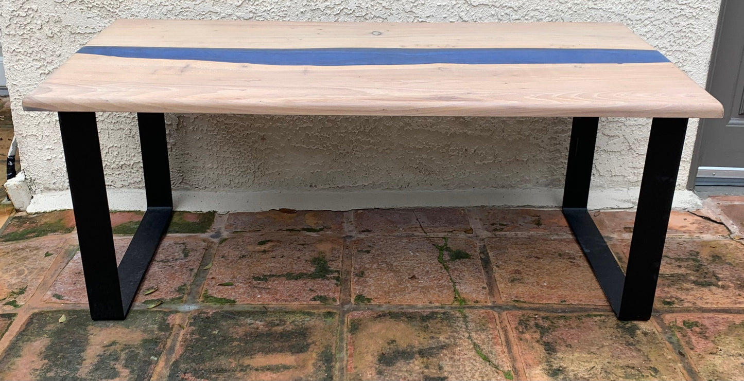 Contemporary Resin and Wood Coffee Table