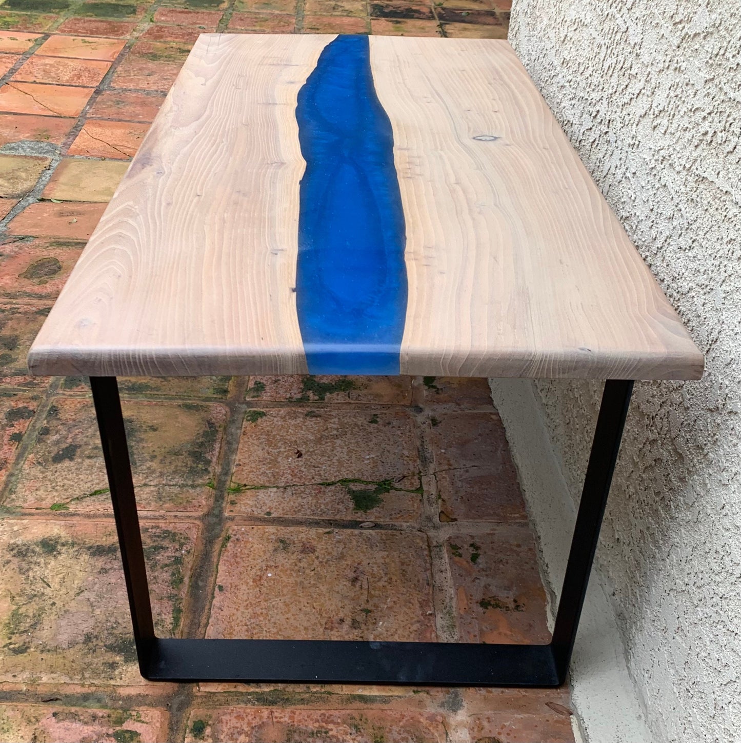 Contemporary Resin and Wood Coffee Table