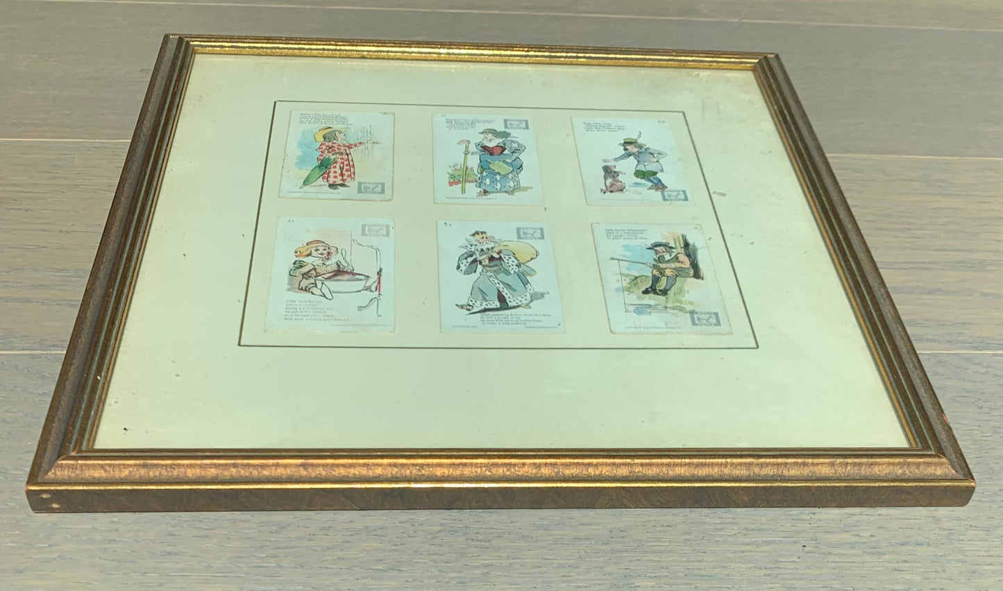 Vintage Stamps in Wood Frame