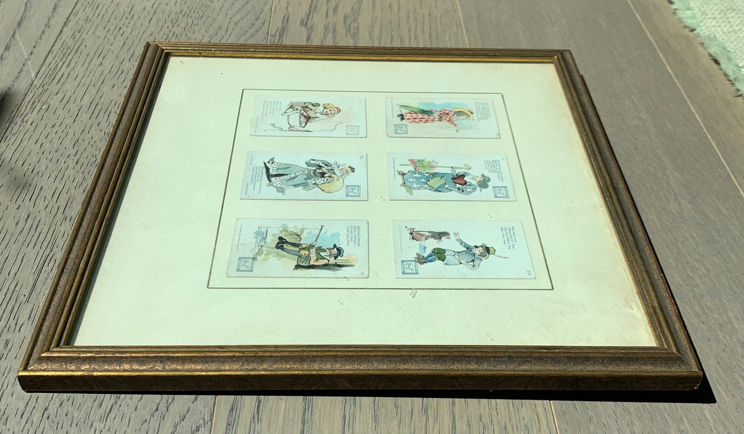 Vintage Stamps in Wood Frame