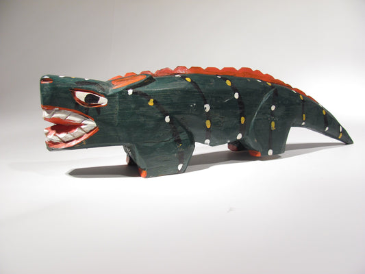 Pair of Carved Wood Lizards