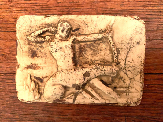 Vintage Pictorial Hand Made Clay Tile