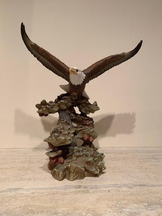 Painted Ceramic Eagle Statue