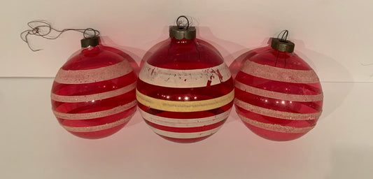 1950s Ball Ornaments, set of 3