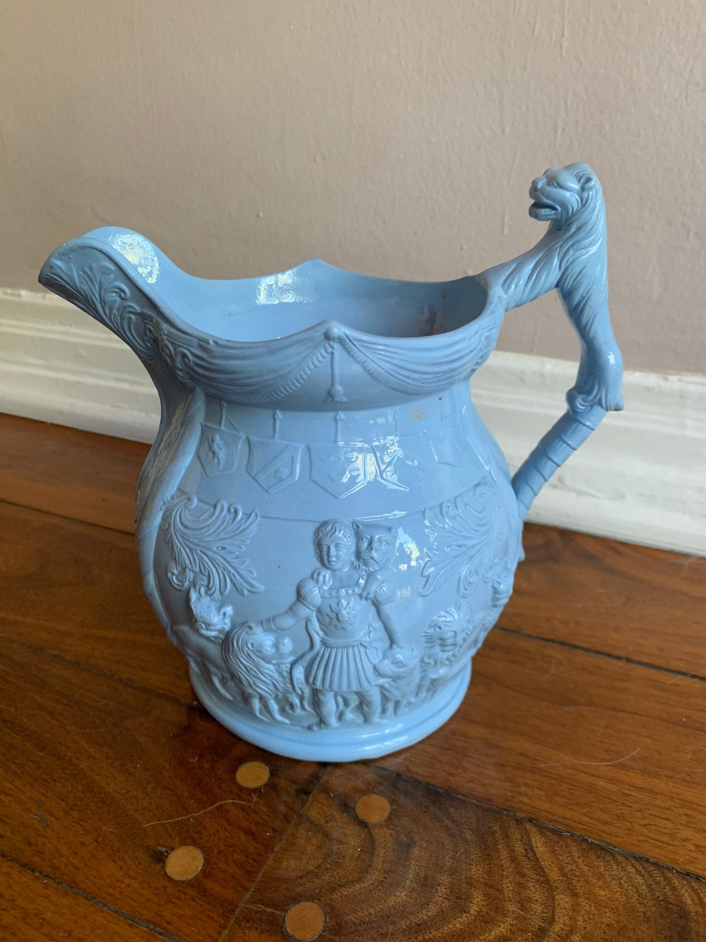 Vintage Blue Ceramic Pitcher