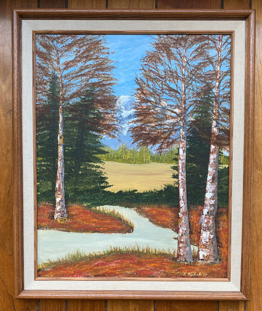 Acrylic on Canvas, Trees & Meadow