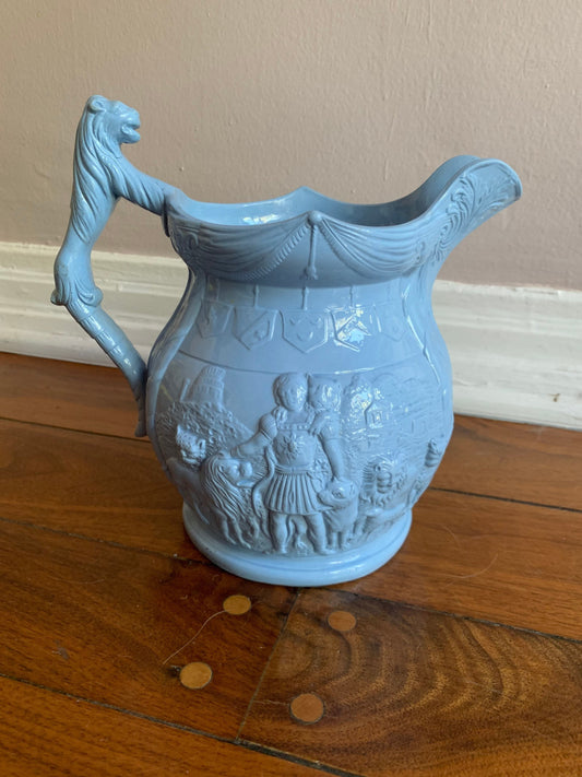 Vintage Blue Ceramic Pitcher