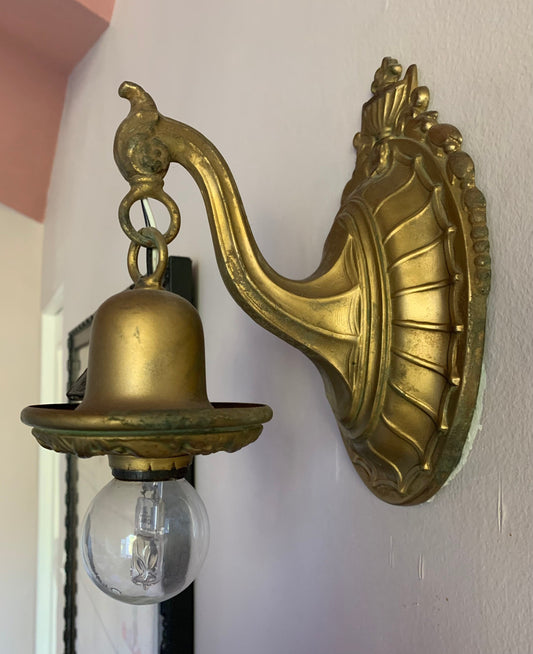 Brass art deco sconces, Set of 2