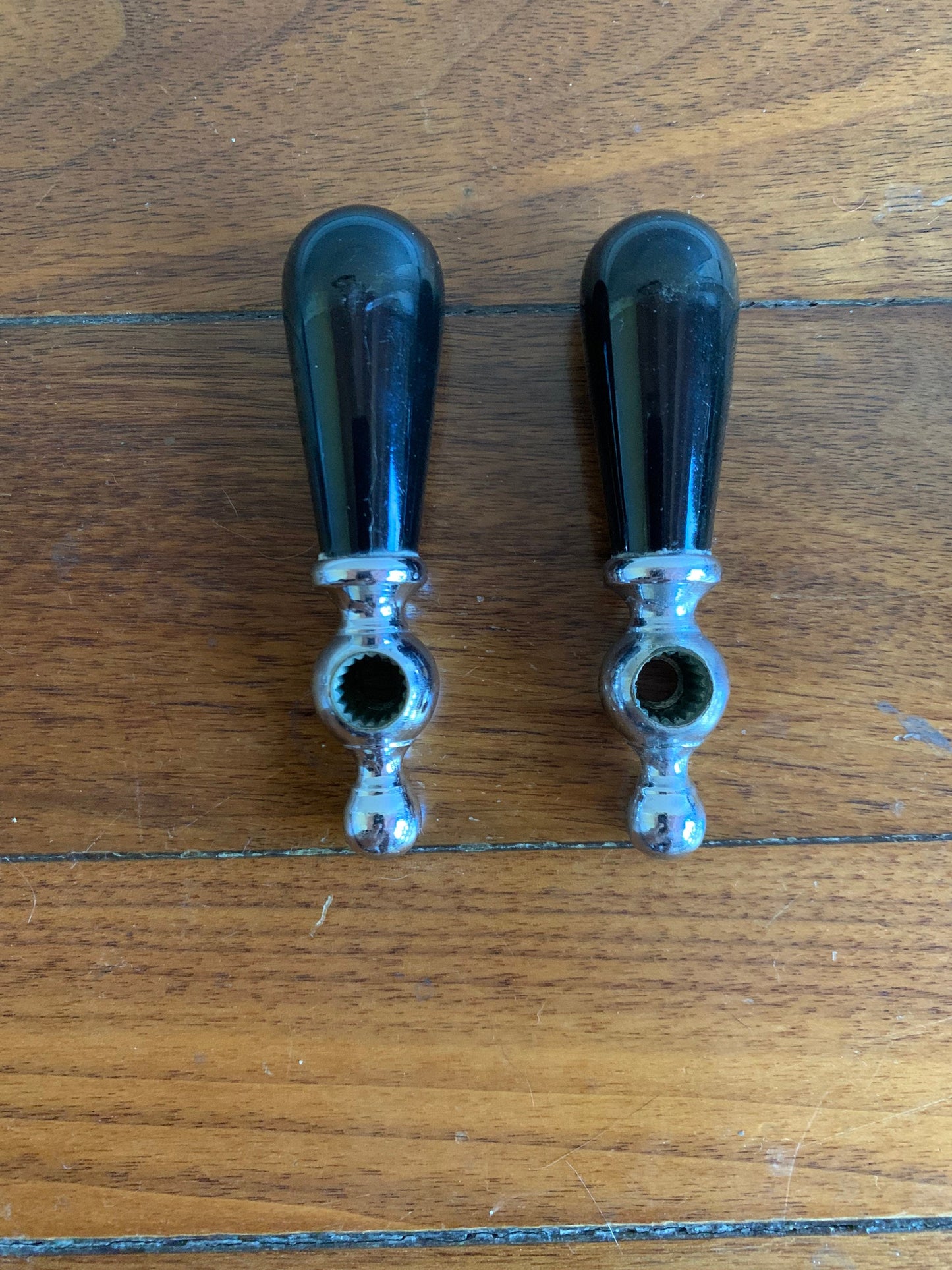 Black hot and cold levers