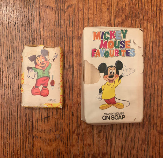 Vintage 1970s Mickey Mouse Bars of Soap, set of 2