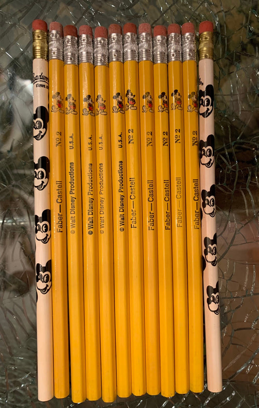 Vintage Mickey Mouse Pencils, Set of 12