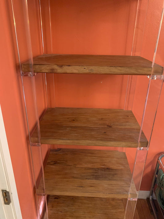 Lucite and wood shelf