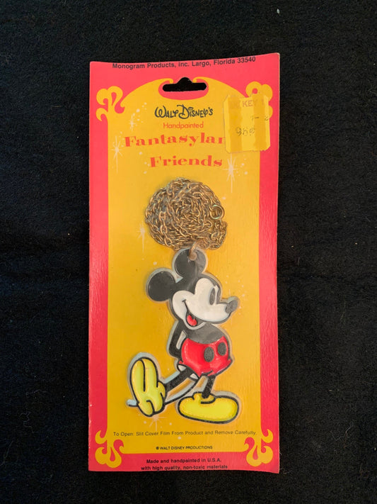 Vintage Mickey Mouse Necklace on Metal Chain