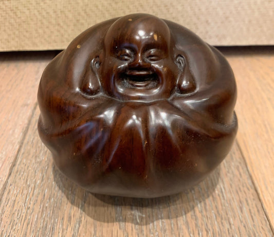 Vintage Hand Carved Wood Buddha