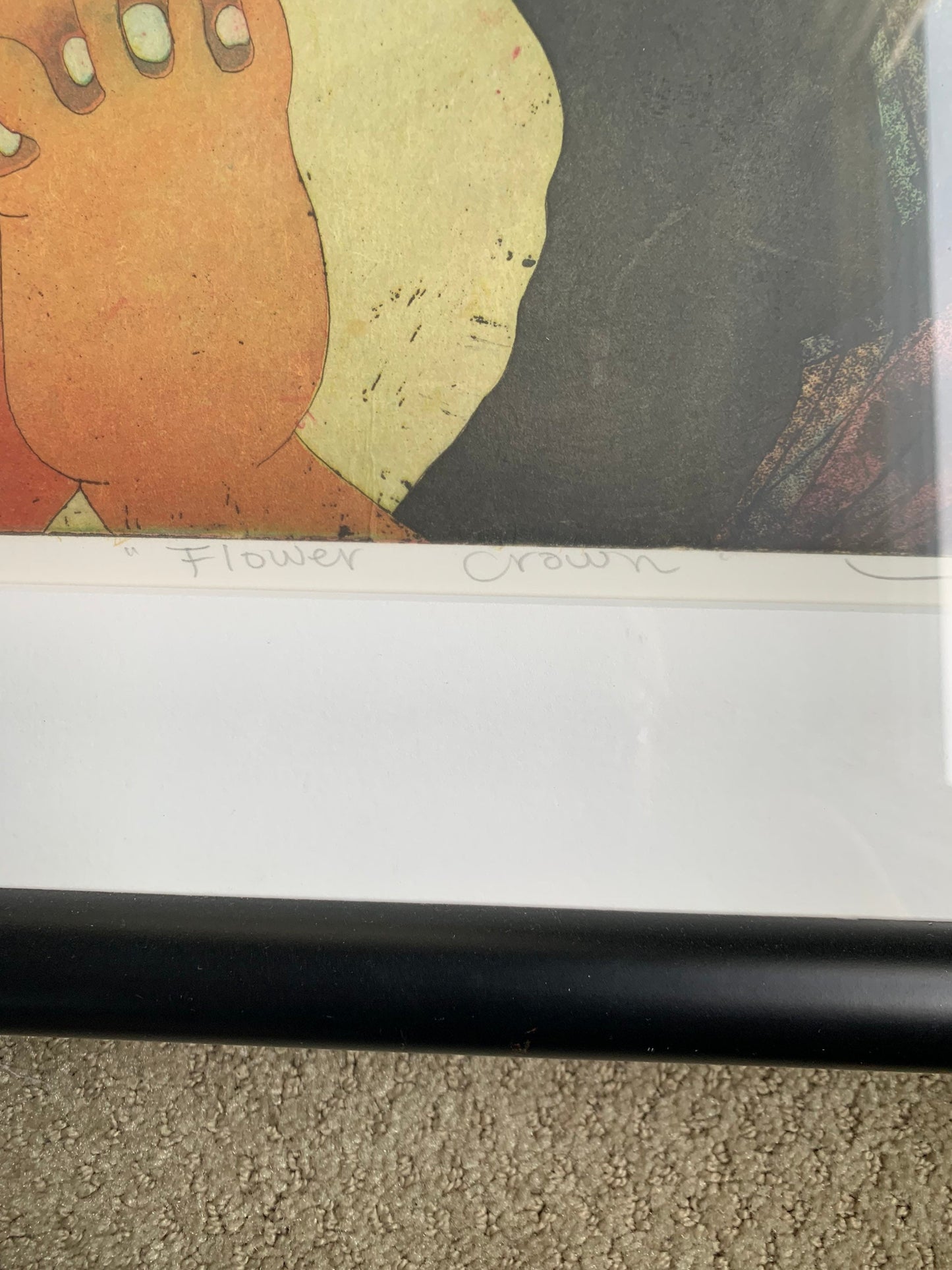 Vintage 1990s lithograph girl with engagement ring