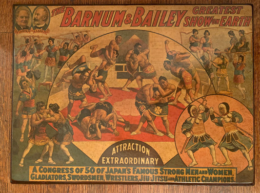 Vintage Barnum & Bailey "Congress of 50 of Japan's Famous Strong Men and Women" Print