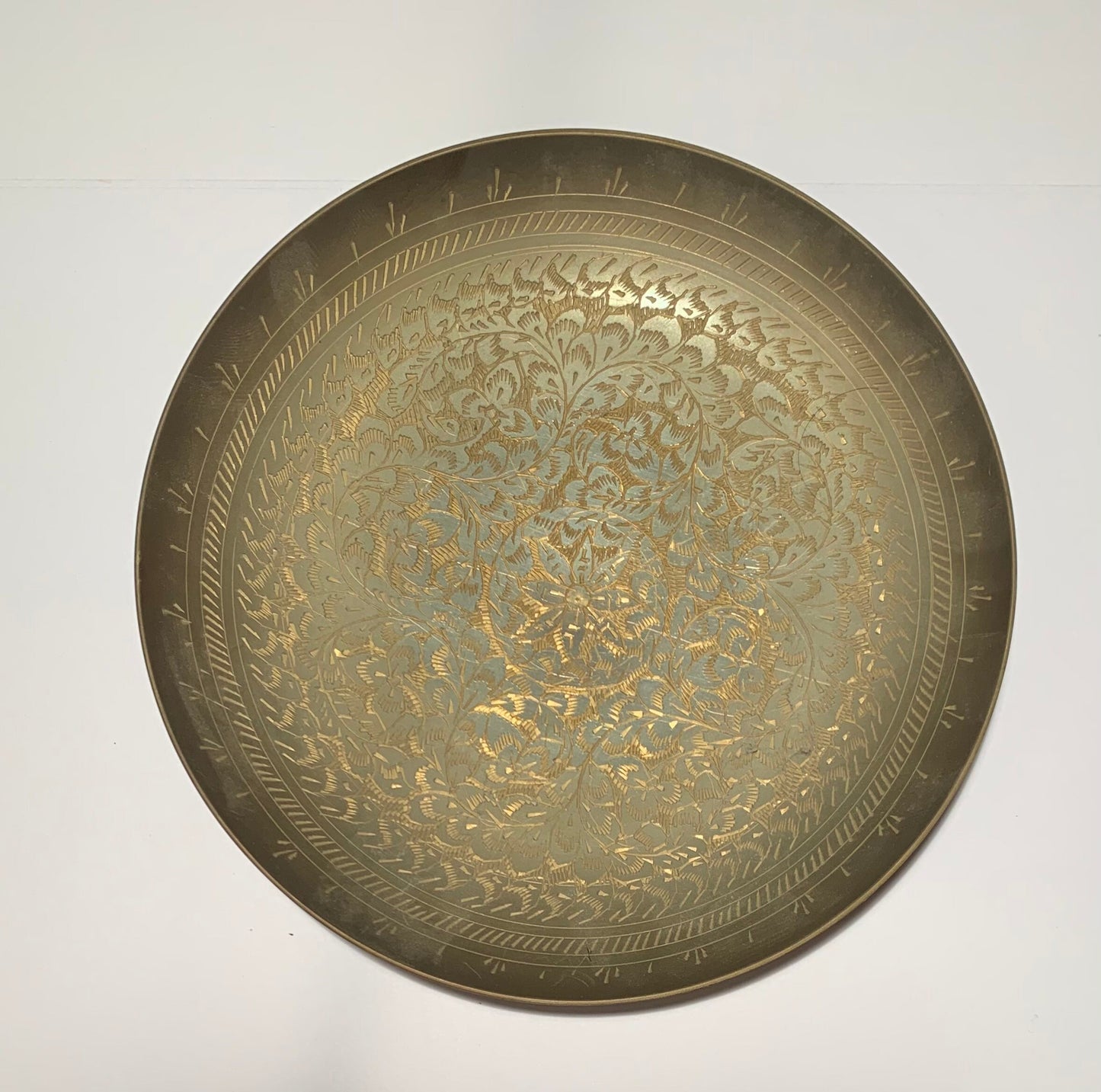 Vintage Etched Brass Bowl