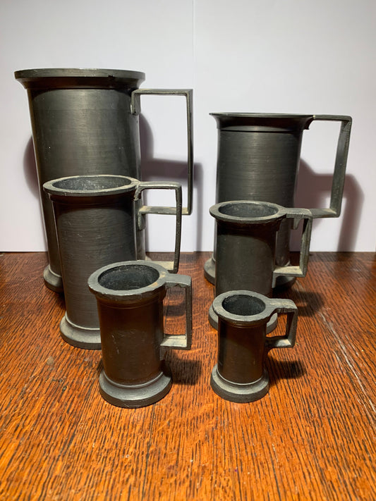 Pewter mugs set of 6