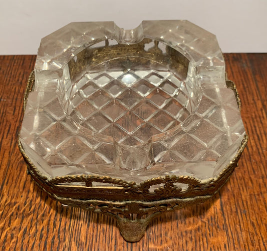 1950s Cut Crystal Ashtray