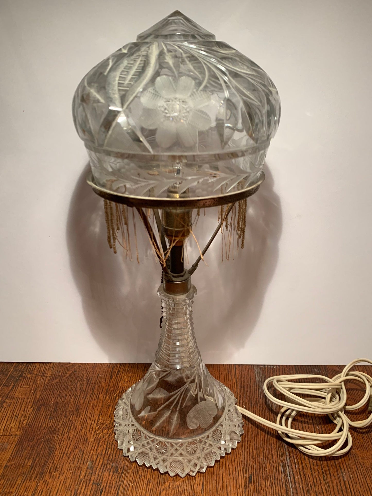 Antique Cut Crystal Desk Lamp