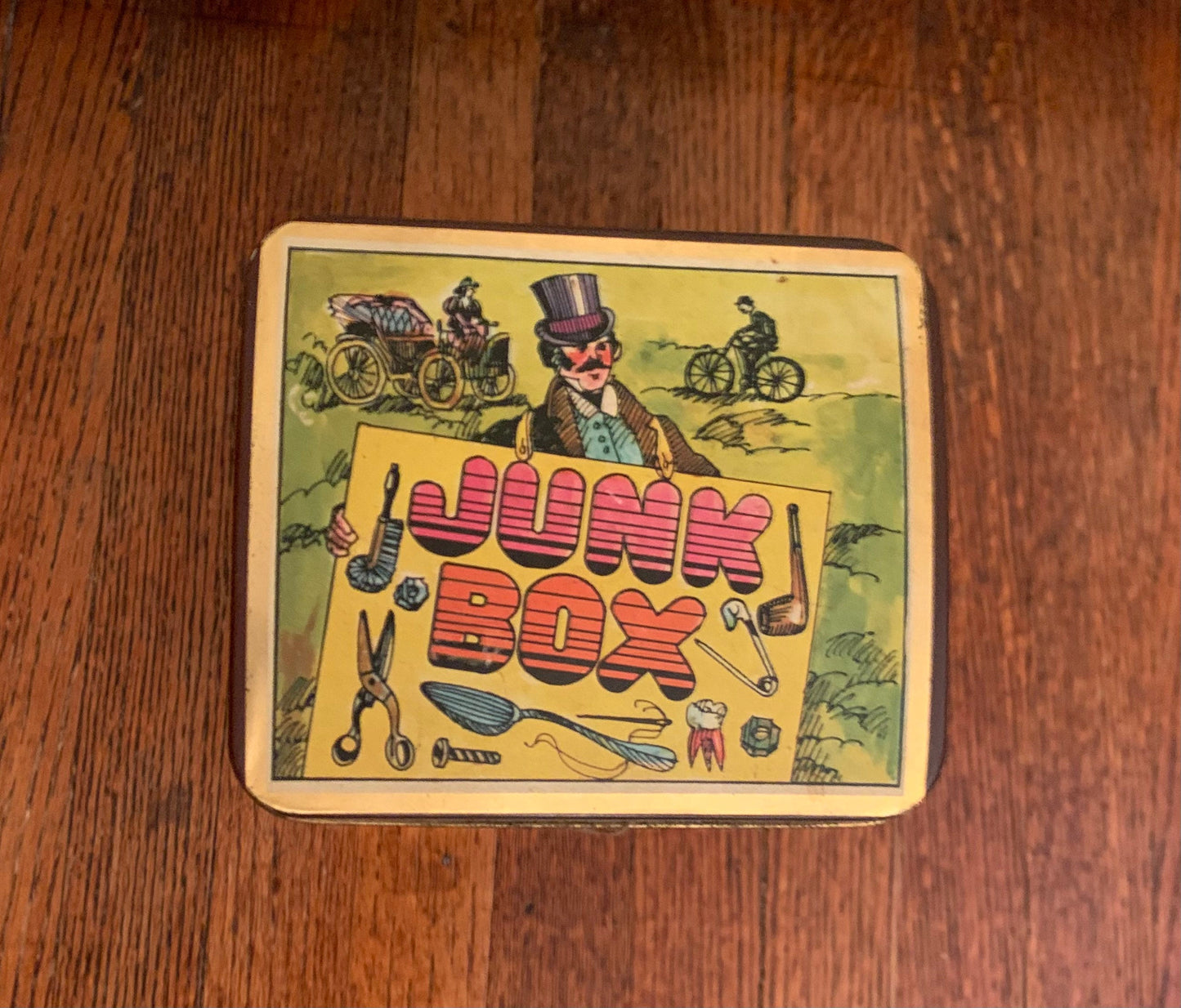 Vintage English Tin "Junk Box"