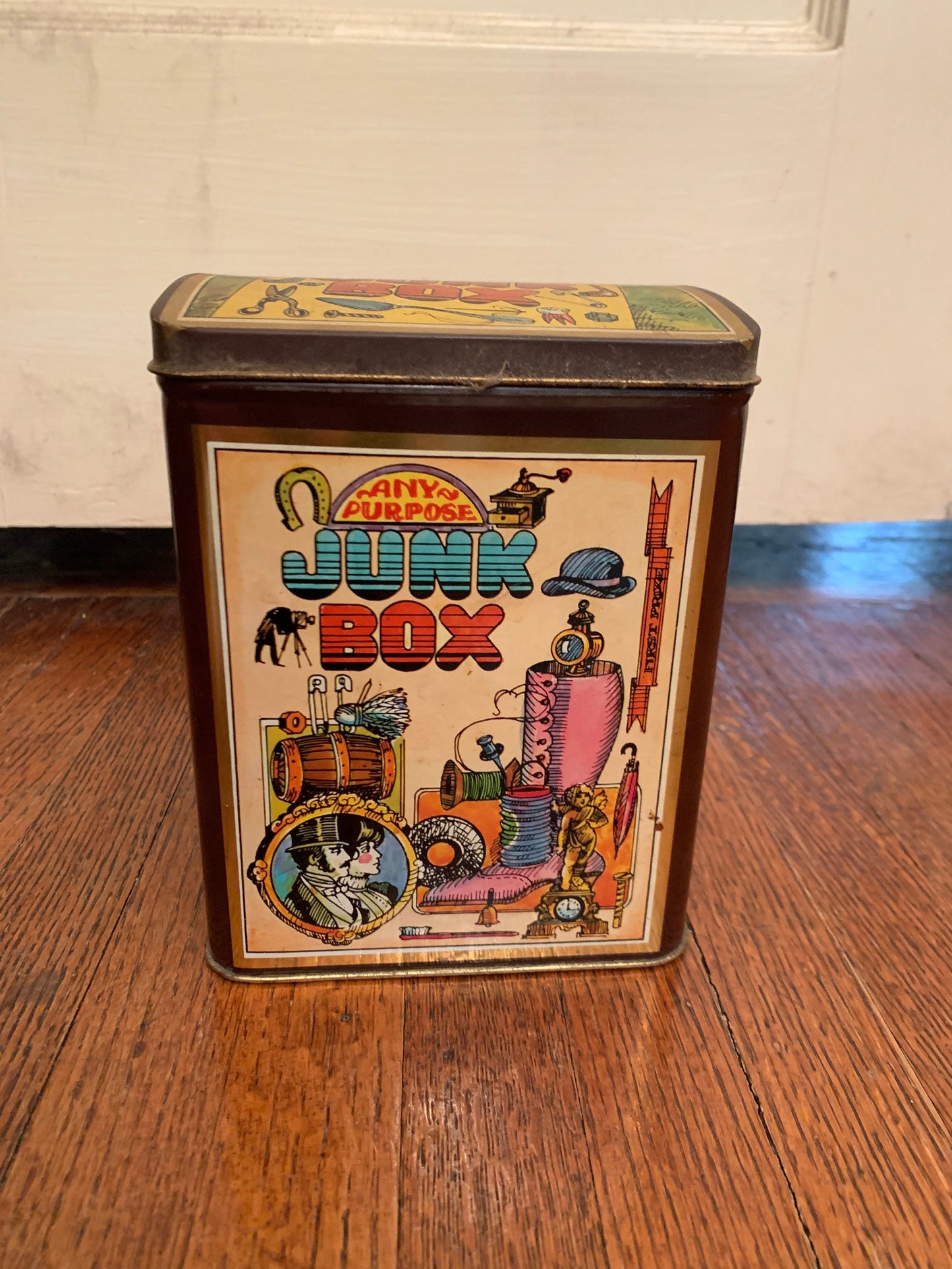 Vintage English Tin "Junk Box"