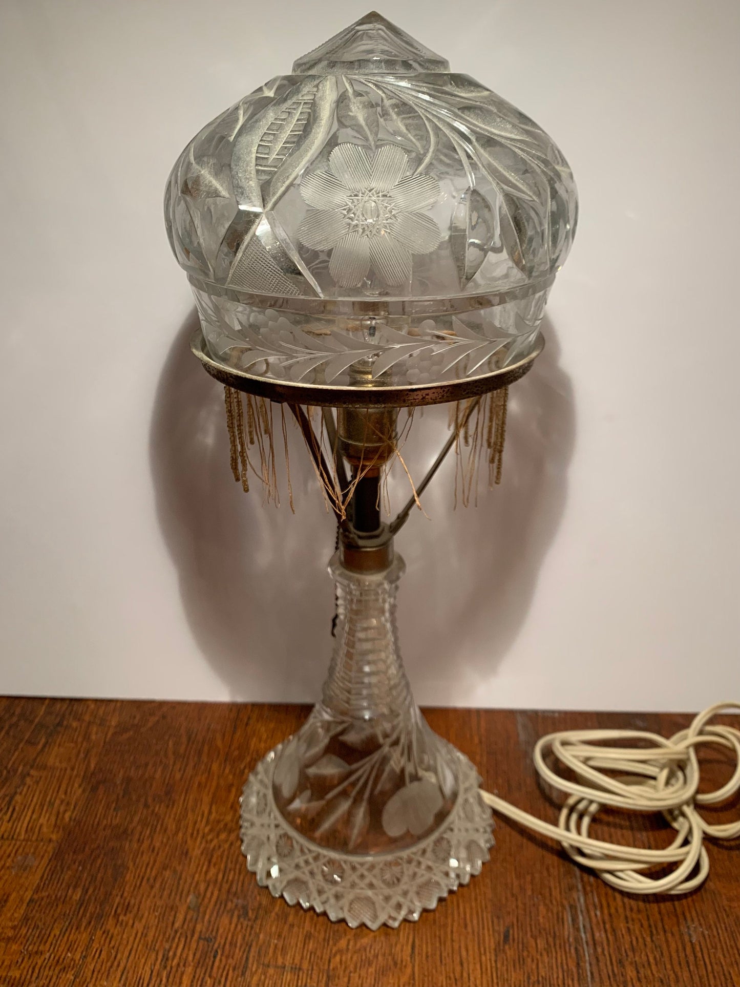 Antique Cut Crystal Desk Lamp
