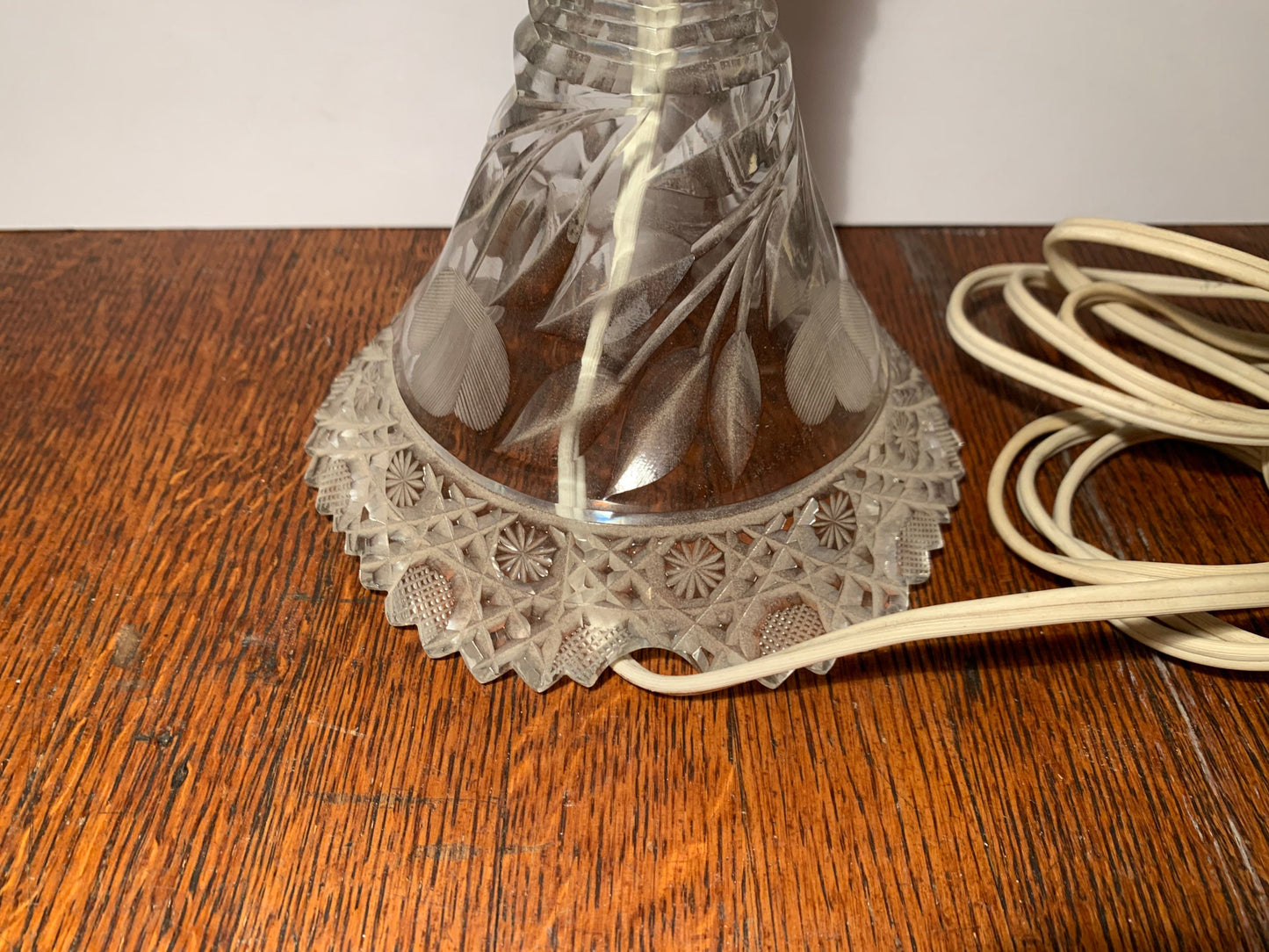 Antique Cut Crystal Desk Lamp