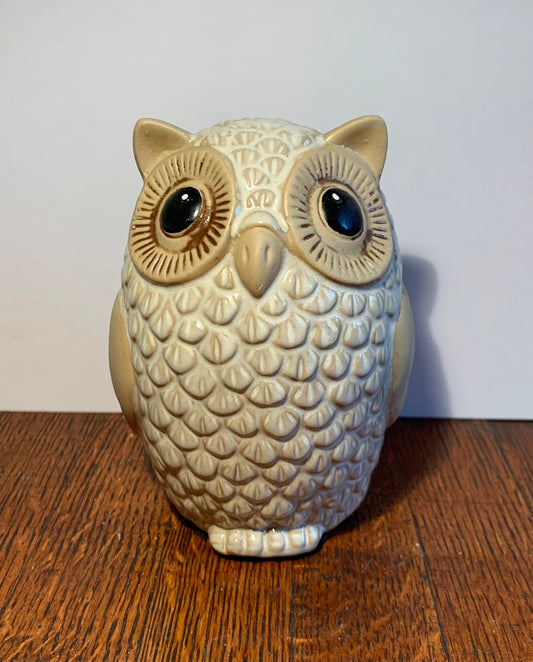 Painted Clay Owl Statue