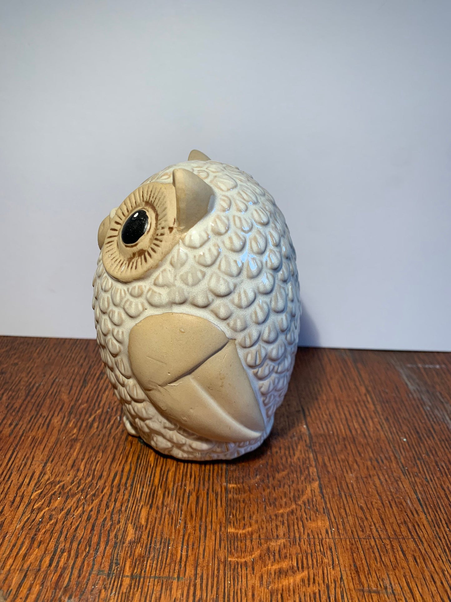 Painted Clay Owl Statue