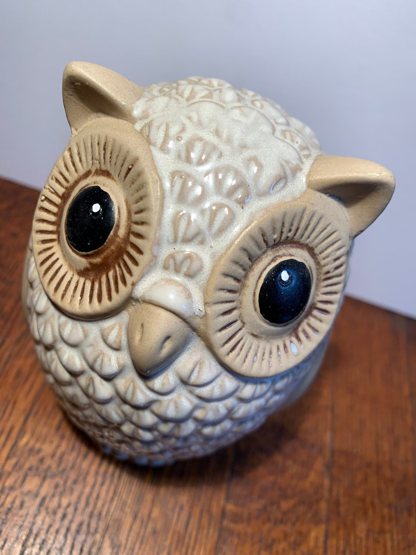 Painted Clay Owl Statue