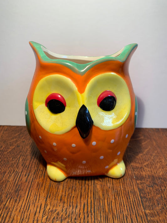 Glazed Ceramic Owl Statue
