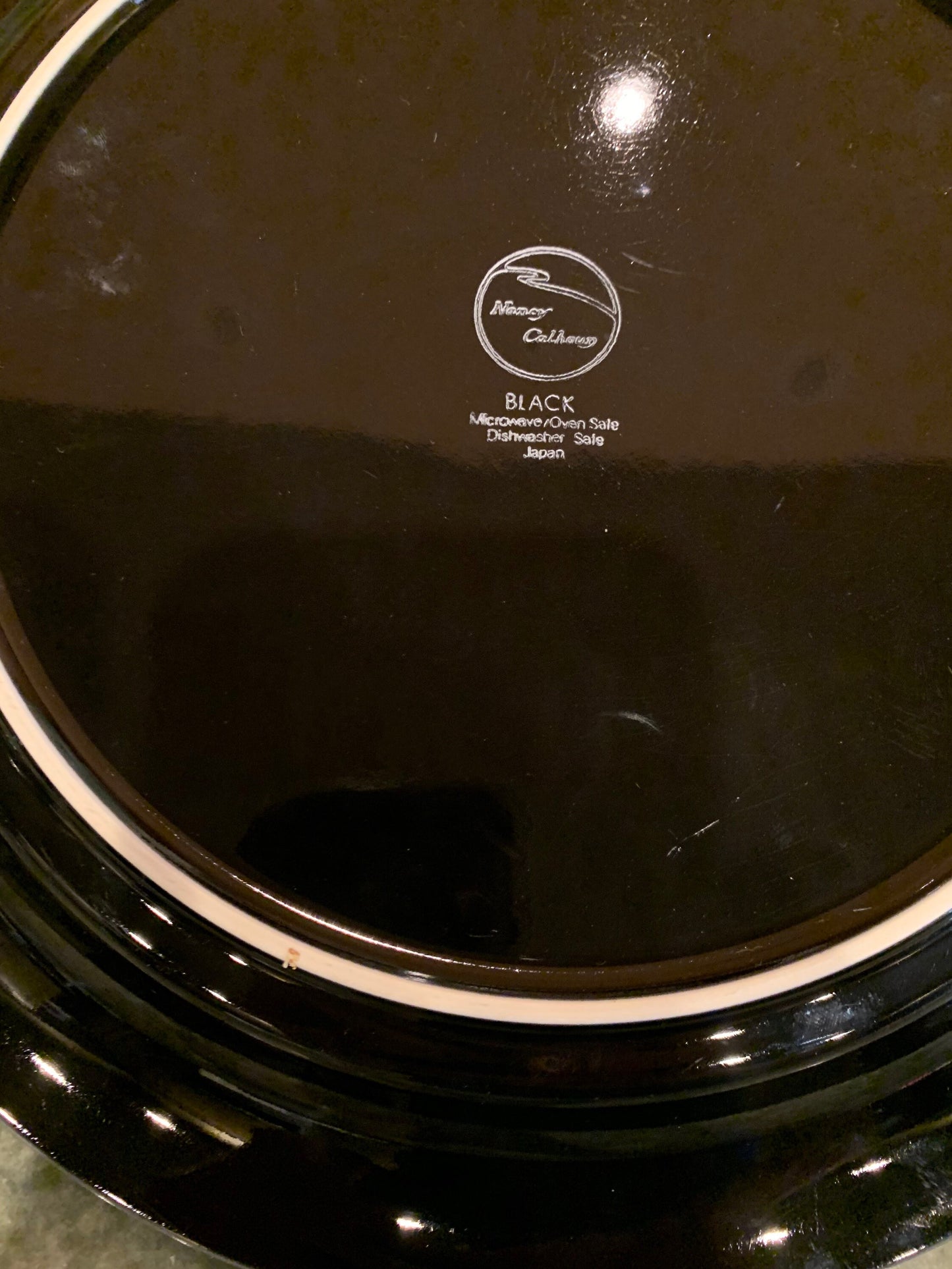 Black porcelain chargers