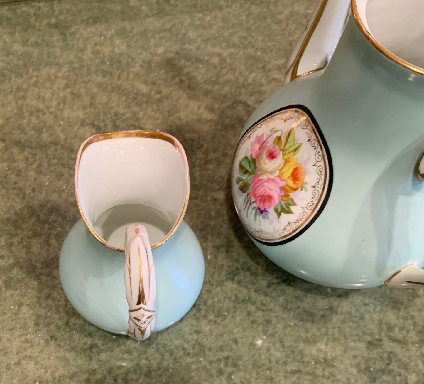 Vintage Hand Painted Teapot and Creamer