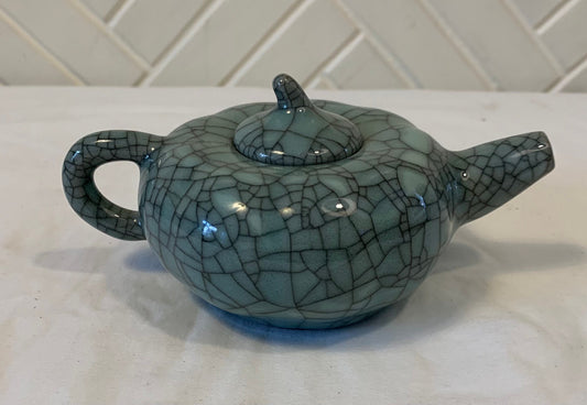 Vintage Crackle Ceramic Tea Pot