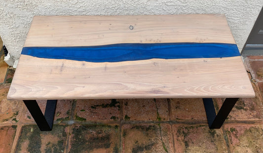 Contemporary Resin and Wood Coffee Table