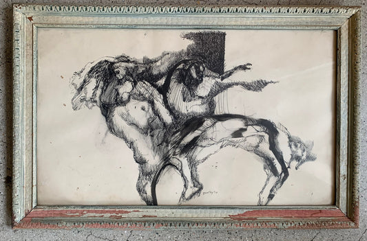 Vintage Ink on Paper Artwork