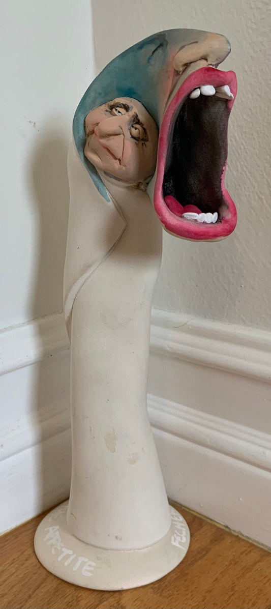 Vintage Porcelain Statue "Appetite" by Fecher