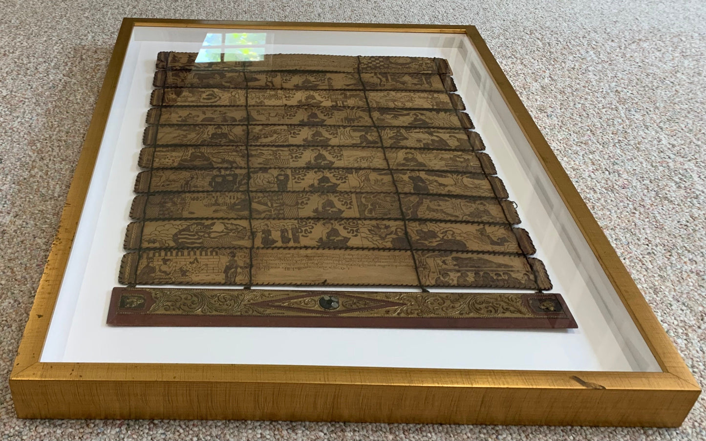 Vintage Bamboo Art of Framed Stories of Buddhism