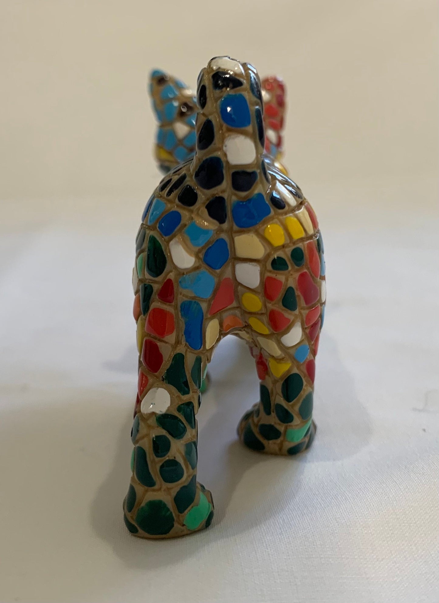 Vintage Painted Clay Cat Figurine