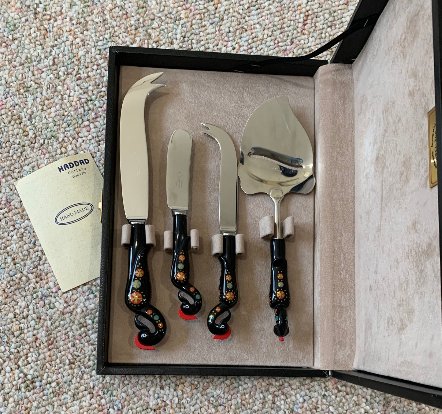 Late 20th Century Vintage Lebanese Cheese Knife Set