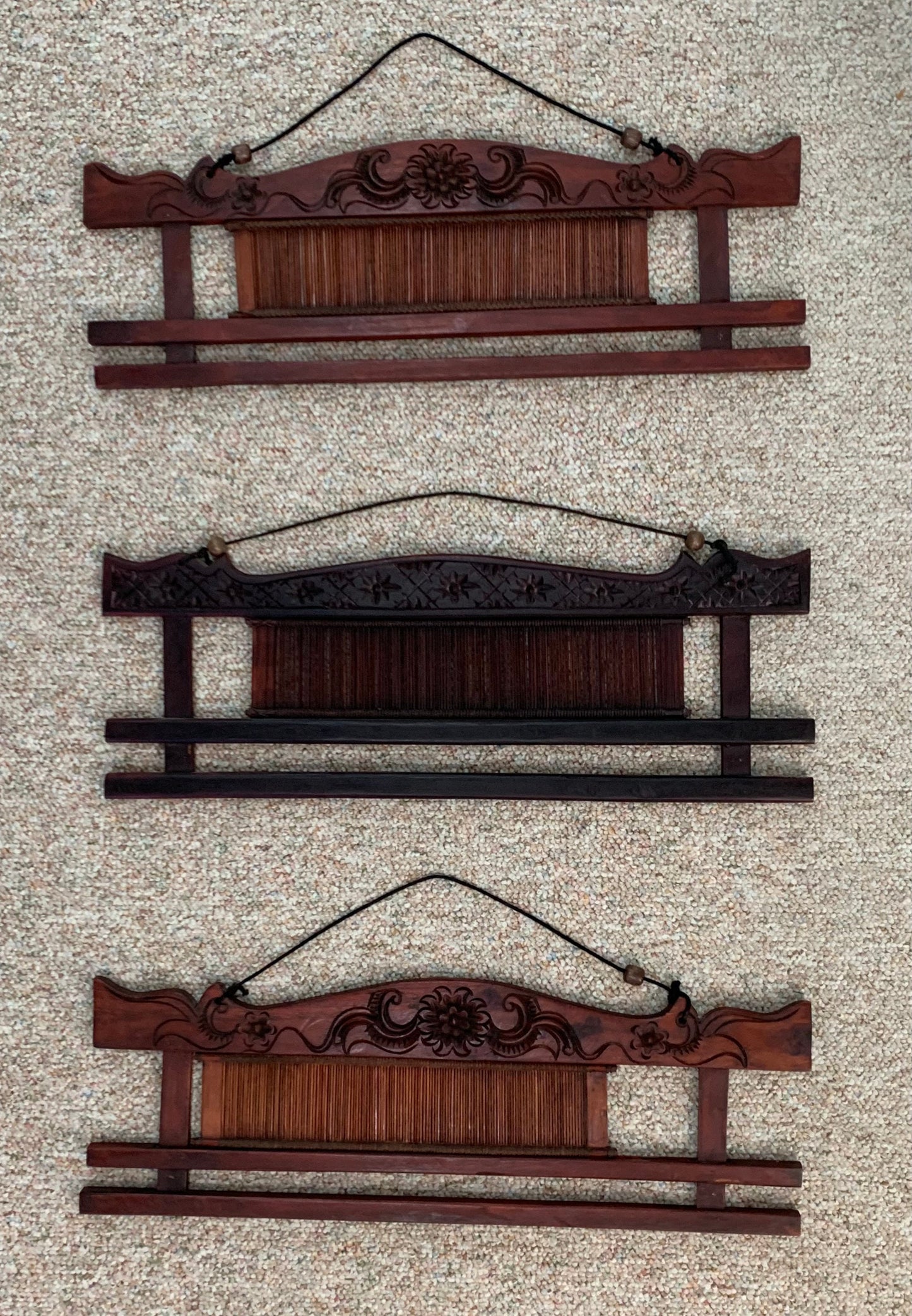 Antique Silk Looms, set of 3