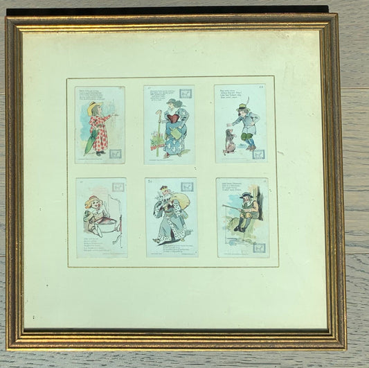 Vintage Stamps in Wood Frame