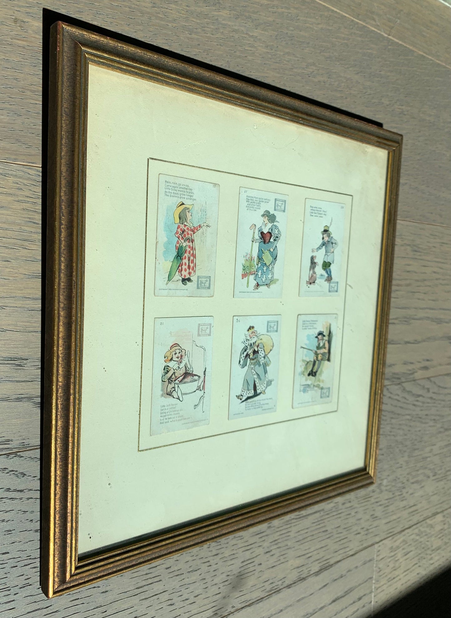 Vintage Stamps in Wood Frame
