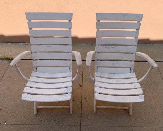 French resin deck chairs, set of 2